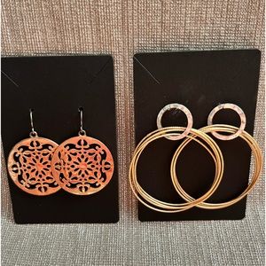 Faux gold earring set of two
